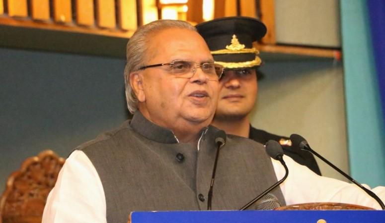 File photo: Satya Pal Malik addresses during a programme organised for the distribution of free-to-air Doordarshan set-top boxes to border residents, in Srinagar on June 22, 2019 satyapal malik