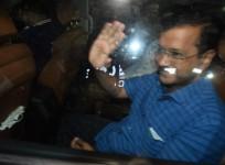 Arvind Kejriwal heading out of the CBI HQ post questioning, in New Delhi on Sunday, April 16, 2023.