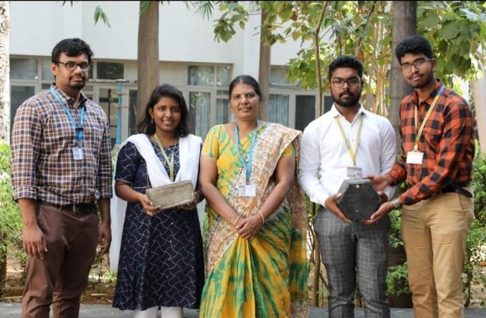 Students turn PPE waste into eco-friendly bricks without cement