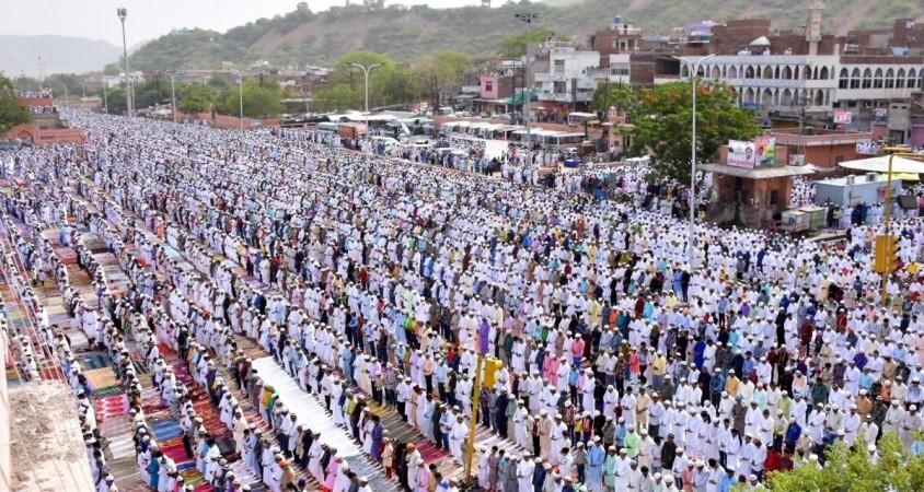 (Representational Picture) Jaipur: People offer namaaz on Eid-al-Fitr on the outskirts of Jaipur on July 7, 2016. (Photo: Ravi Shankar Vyas/IANS) namaaz