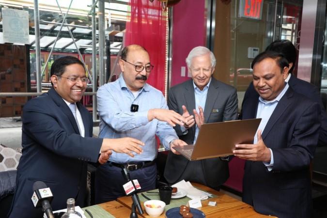 Randheer Jaiswal, Harsh Vardhan Shringla, Ken Juster and Ravi Puli launching website for Randheer Jaiswal, Harsh Vardhan Shringla, Ken Juster and Ravi Puli launching website for