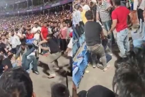 Clash between spectators during IPL match in Delhi Clash between spectators during IPL match in Delhi