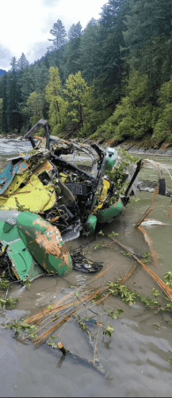 Wreckage of chopper