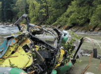 Wreckage of chopper