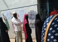 Queue seen for voting at a polling booth