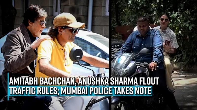 Amitabh Bachchan, Anushka Sharma flout traffic rules; Mumbai police takes note