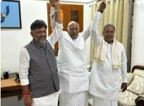 DK shivkumar, Mallikarjun Kharge, Siddaramaiah
