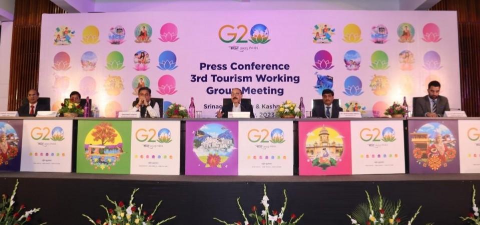 Secretary, Ministry of Tourism, Arvind Singh sharing details about the G20 meeting. Union Tourism Secretary