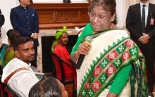 President of India Droupadi Murmu interacting with members of Particularly Vulnerable Tribal Groups (PVTGs) of Jharkhand at Raj Bhavan, in Ranchi on May 24, 2023. President of India Droupadi Murmu