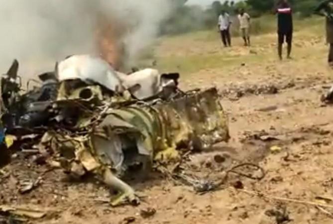 IAF trainer aircraft crashes in K'taka, pilots eject safely. IAF trainer aircraft crashes in K'taka, pilots eject safely.