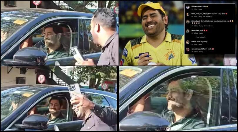 Ms Dhoni obliges a fan for selfie at traffic signal in Mumbai ( watch)