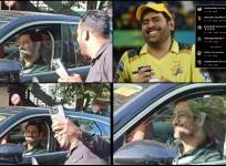 Ms Dhoni obliges a fan for selfie at traffic signal in Mumbai ( watch)