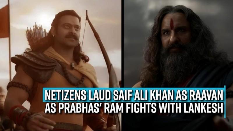 Saif Ali Khan as Raavan in Adipurush Netizens laud Saif Ali Khan as Raavan as Prabhas' Ram fights with Lankesh