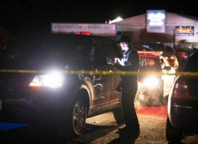 A sheriff deputy works at the scene of a shooting in Half Moon Bay in California, the United States, Jan. 23, 2023. A sheriff deputy works at the scene of a shooting in Half Moon Bay in California, the United States, Jan. 23, 2023.