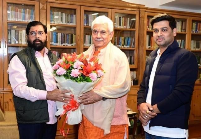 Maharashtra Chief Minister Eknath Shinde with LG Manoj Sinha