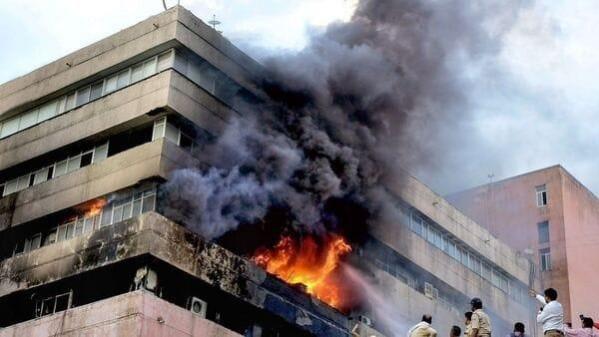 Fire at MP govt's Satpura Bhawan doused, Cong claims it 'sponsored' as similar incident occured before 2018 assembly polls Fire at MP govt's Satpura Bhawan doused, Cong claims it 'sponsored' as similar incident occured before 2018 assembly polls
