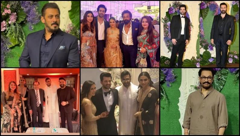 Sunny deol and Deepika Padukone at Karan deol's reception