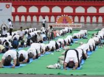 New Delhi: People perform yoga during the 'International Day of Yoga' celebrations organised by the Indian Army at Cariappa Parade Ground, in New Delhi, on Wednesday June 21, 2023.