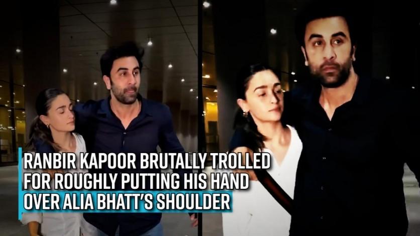 843px x 470px - Ranbir Kapoor brutally trolled for roughly putting his hand over wife Alia  Bhatt's shoulder; netizens ask, \