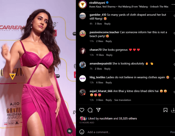 Vulgar, cheap, inappropriate': Disha Patani looks sensuous in saree, opts  for plunging neckline bralette; netizens say 'learn from Rekha' - IBTimes  India