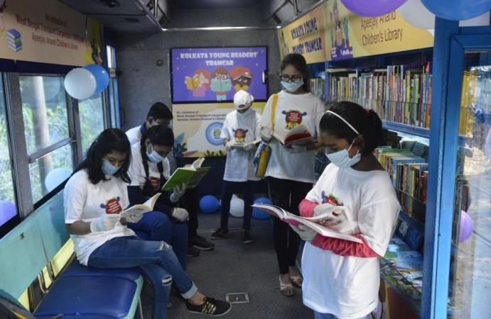 Kolkata: Children enjoy tram Ride,reading Books on Children's Day, Nov 2020. Children's Day Celebrations 2020