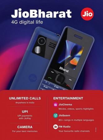 Reliance Jio on Monday launched India's most affordable 4G phone 'Jio Bharat V2' at just Rs 999, which is the lowest entry price for an internet-enabled phone in the country.