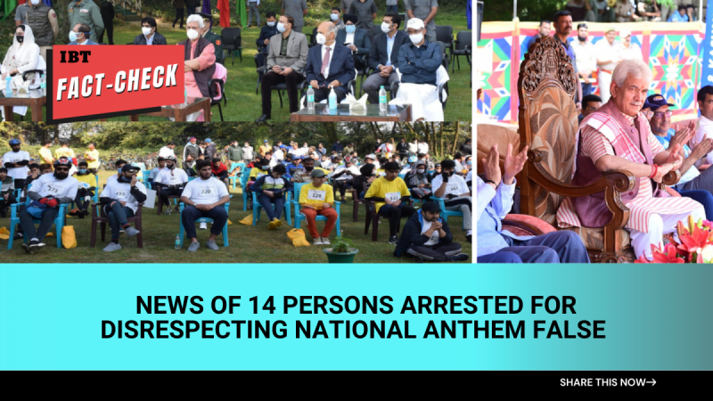 Fact check: No arrest made for disrespecting national anthem in J&K [truth here]