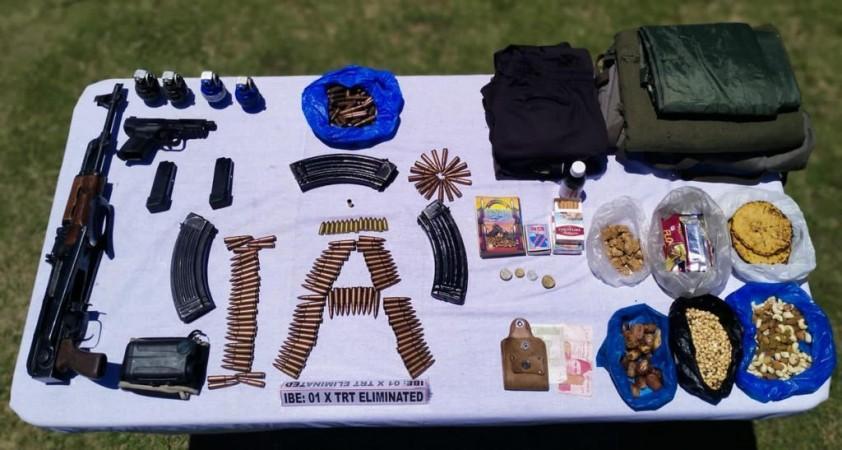 Weapons and other materials recovered from the killed terrorist. Infiltration