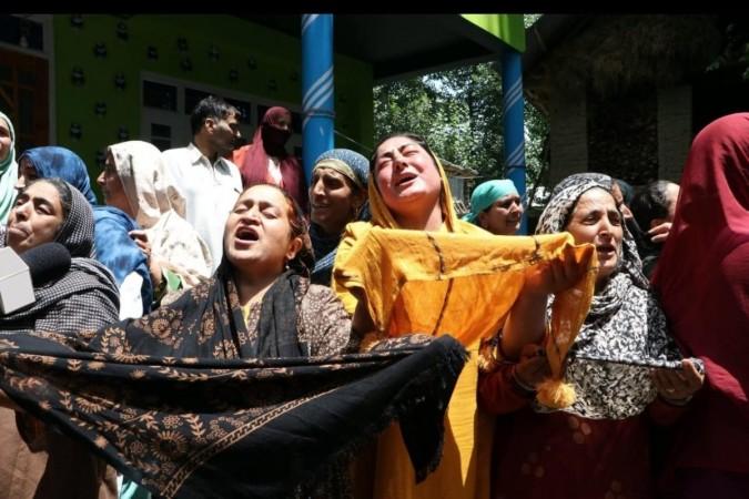 Wailing family members ask for the release of Javed Ahmad Wani, an Indian Army personnel, who was reportedly posted in the Leh area of Ladakh and has been missing since Saturday. social media Family members of missing Army soldier