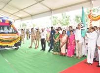 Telangana CM Flags Off 466 Emergency Vehicles