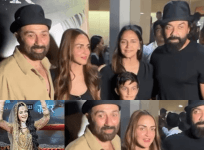 Sunny, Esha, Ahana, Bobby at Gadar 2 screening
