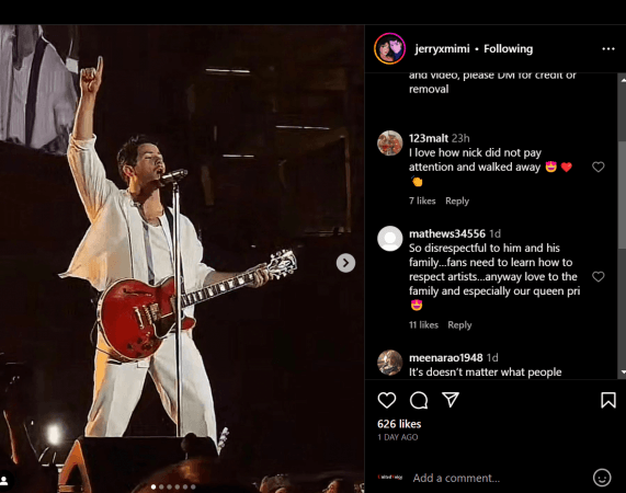 Fan throws bra at Nick Jonas during his live concert in New York