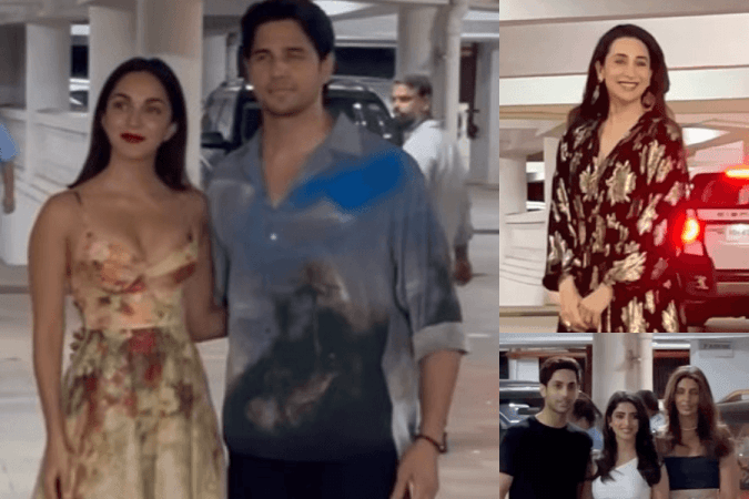 Kiara, Sidharth, Karisma Kapoor, Shweta Bachchan, Navya Nanda, Agastya Nanda Kiara, Sidharth, Karisma Kapoor, Shweta Bachchan, Navya Nanda, Agastya Nanda