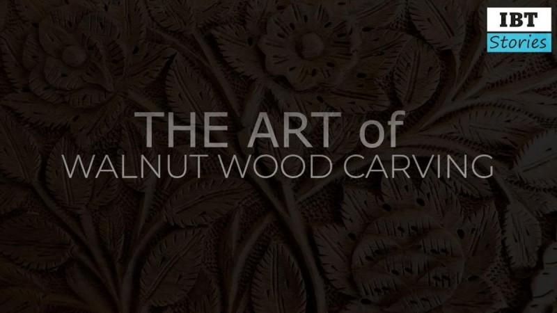 Art of walnut wood carving exhibiting Kashmir's finest art