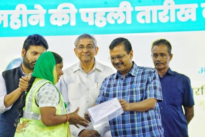 Chief Minister Arvind Kejriwal on Monday met with sanitation workers at an event held at the Thyagaraj Stadium and said that after 13 years, employees of the Municipal Corporation of Delhi (MCD) received their salaries on the first date of the month. MCD