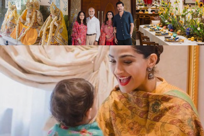 Sonam Kapoor with son Vayu and family Sonam Kapoor with son Vayu and family