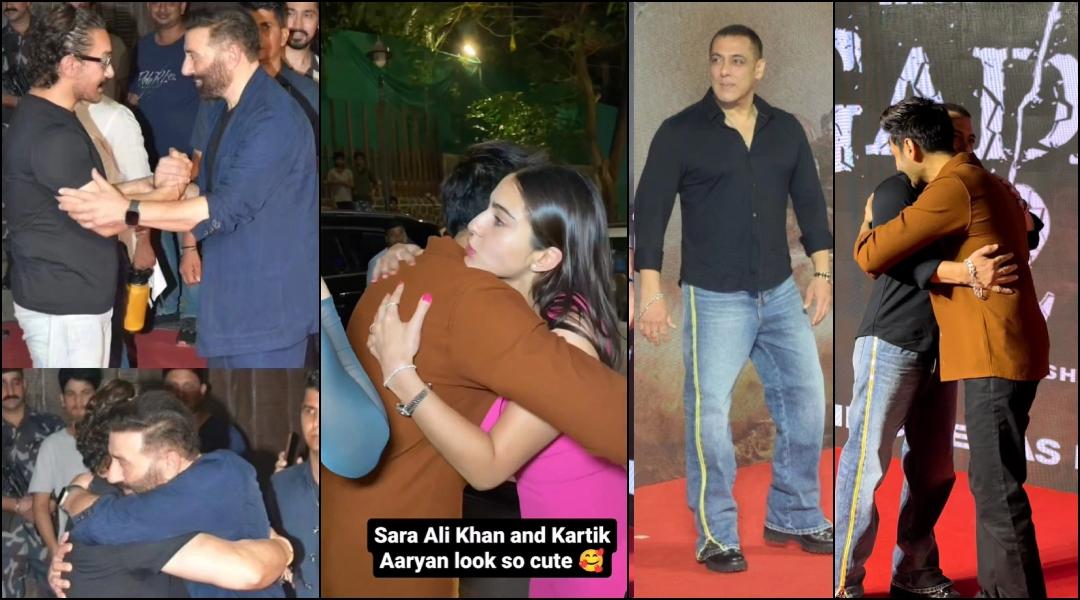 Exes Sara Ali Khan-Kartik Aaryan exchange hugs; Salman Khan, Abhishek ...
