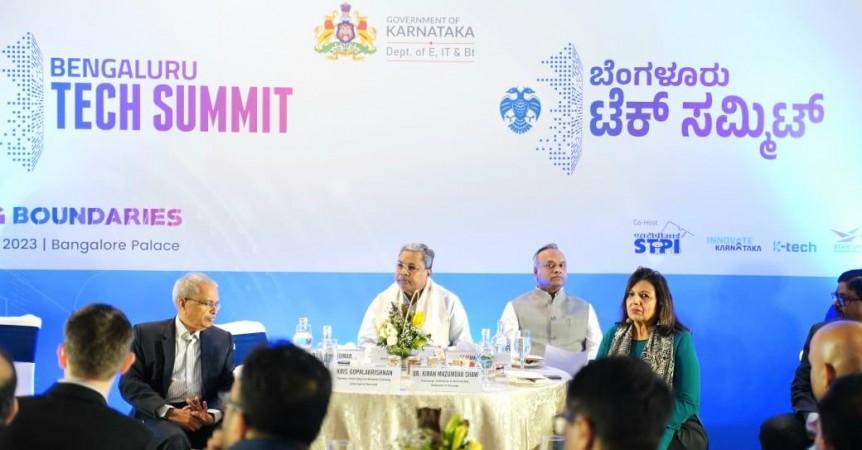B'luru Tech Summit 2023: K'taka CM Siddaramaiah, DyCM Shivakumar Release Brochure