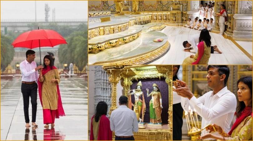 Couple goals: UK PM Rishi Sunak holds umbrella for wife Akshata Murty ...