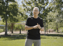 Tim Cook is on stage, addressing the audience and setting the stage for what's to come.