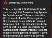 Govt again tests 'emergency alert system', sends sample message to several users