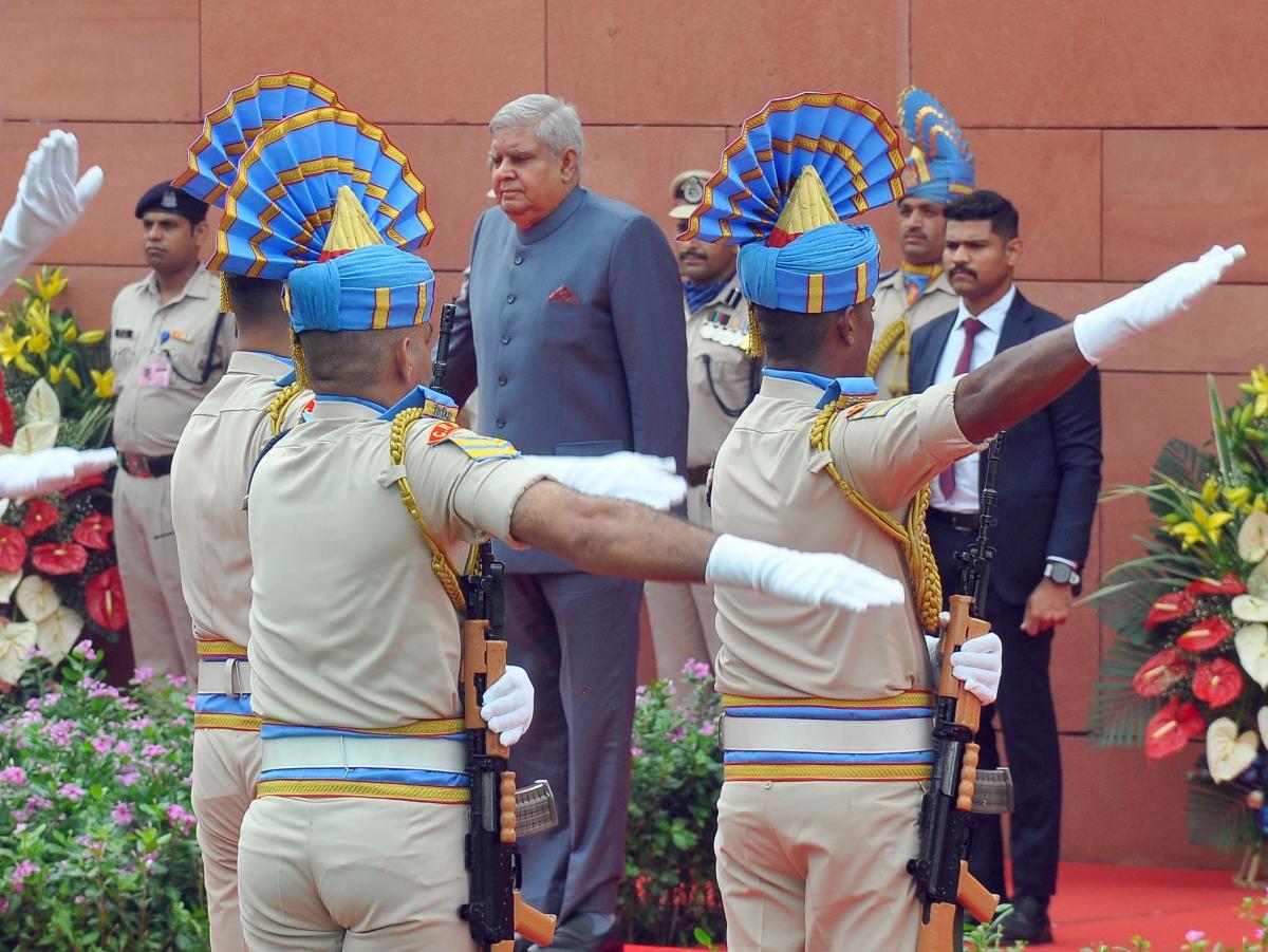 Dhankar hoists national flag at new Parliament building, calls it a  'historic moment