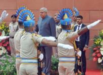 A day before the start of the special Parliament Session, Vice-President and Rajya Sabha Chairman Jagdeep Dhankhar on Sunday hoisted the National Flag at the top of Gaja Dwar of new Parliament Building, dubbing it as a 'historic moment'.