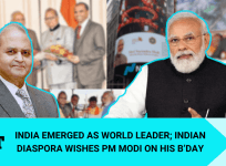 Prem Bhandari wishes PM Narendra Modi on behalf of millions of NRIs