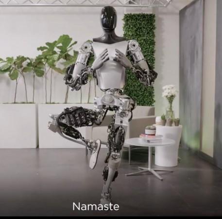 Musk showcases Tesla humanoid robot performing Yoga, Namaste Humanoid