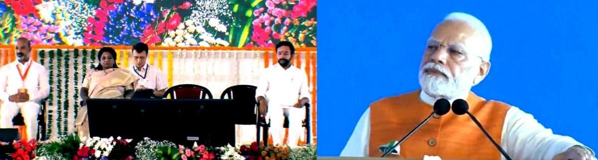 PM Modi launches projects worth Rs 13,500 crore in Telangana PM Modi launches projects worth Rs 13,500 crore in Telangana
