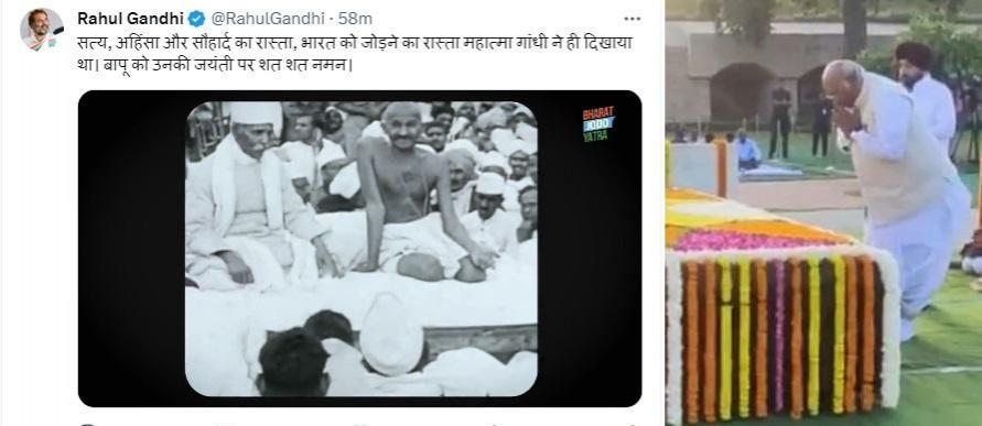 Kharge, Rahul Pay Tributes To Mahatma Gandhi On His Birth Anniversary Kharge, Rahul Pay Tributes To Mahatma Gandhi On His Birth Anniversary