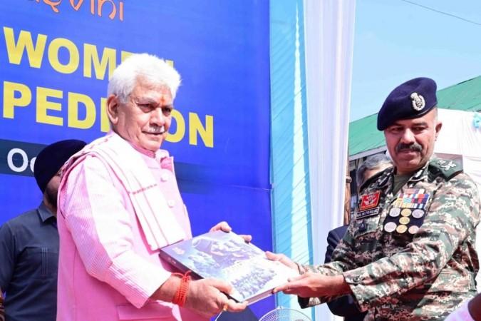 J&K Lieutenant Governor, Manoj Sinha, on Tuesday flagged off a CRPF women's bike expedition, 'Yashasvini' from the historic Lal Chowk. J&K Lieutenant Governor, Manoj Sinha, on Tuesday flagged off a CRPF women's bike expedition, 'Yashasvini' from the historic Lal Chowk.