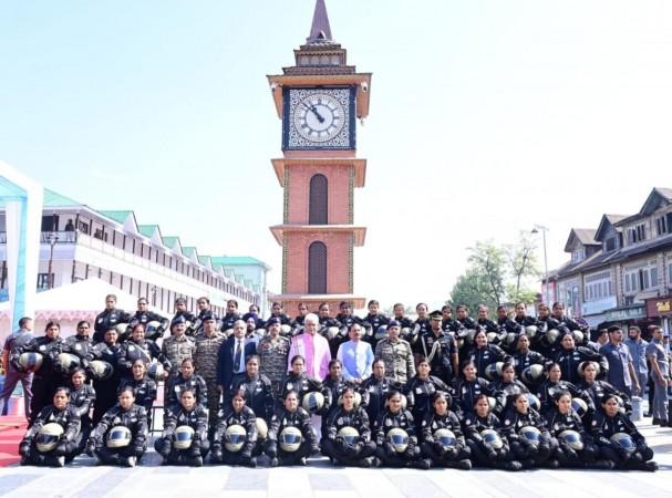 J&K LG flags off CRPF bike expedition from historic Lal Chowk in Srinagar J&K LG flags off CRPF bike expedition from historic Lal Chowk in Srinagar