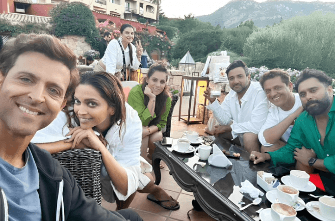 Deepika Padukone, Hrithik Roshan from the sets of Fighter Deepika Padukone, Hrithik Roshan from the sets of Fighter